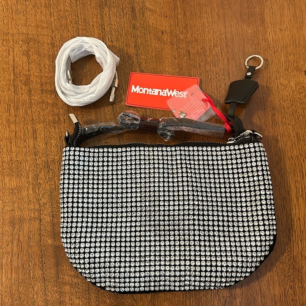 NEW Montana West Rhinestone Crossbody Evening Bag - Picture 1 of 6
